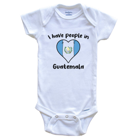 Guatemalan Flag Heart I Have People In Guatemala Baby Bodysuit