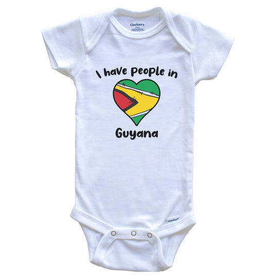 Guyanese Flag Heart I Have People In Guyana Baby Bodysuit