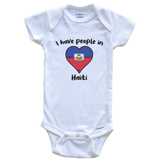 Haitian Flag Heart I Have People In Haiti Baby Bodysuit