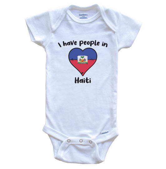 Haitian Flag Heart I Have People In Haiti Baby Bodysuit