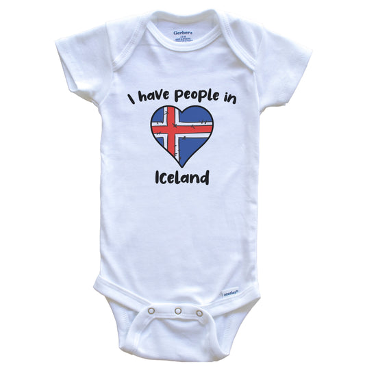 Icelandic Flag Heart I Have People In Iceland Baby Bodysuit