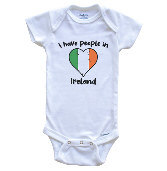 Irish Flag Heart I Have People In Ireland Baby Bodysuit