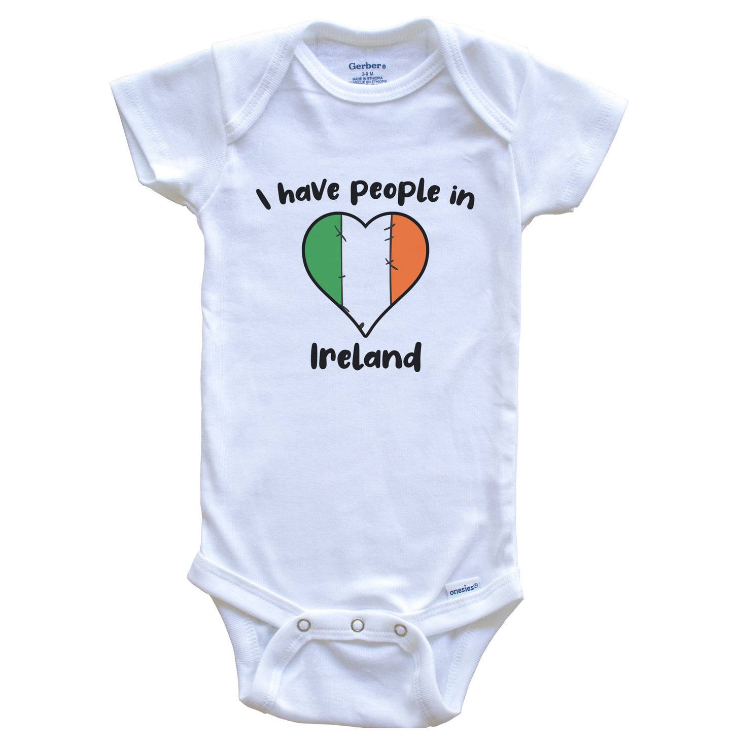 Irish Flag Heart I Have People In Ireland Baby Bodysuit
