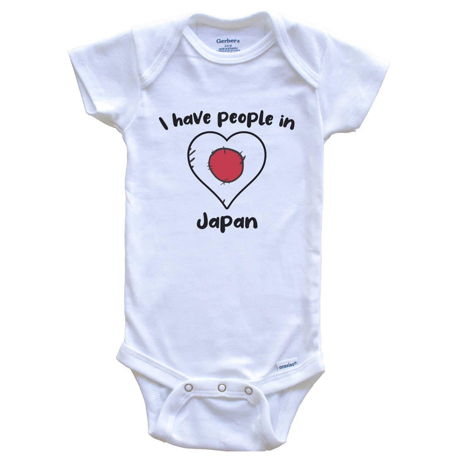 Japanese Flag Heart I Have People In Japan Baby Bodysuit
