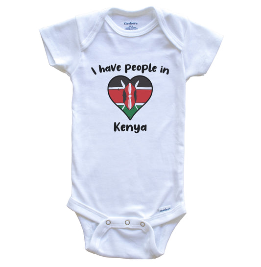 Kenyan Flag Heart I Have People In Kenya Baby Bodysuit