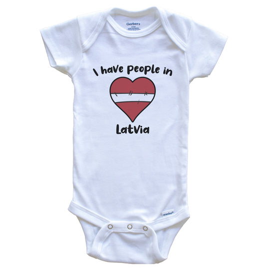 Latvian Flag Heart I Have People In Latvia Baby Bodysuit