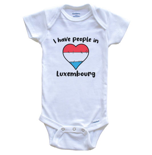 Luxembourgish Flag Heart I Have People In Luxembourg Baby Bodysuit