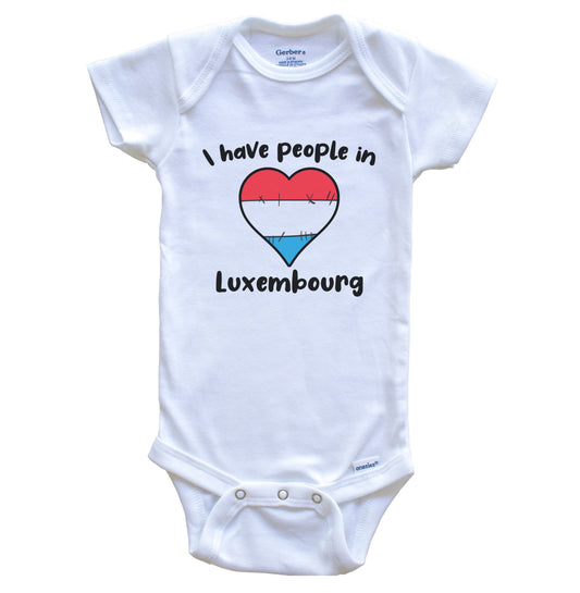 Luxembourgish Flag Heart I Have People In Luxembourg Baby Bodysuit