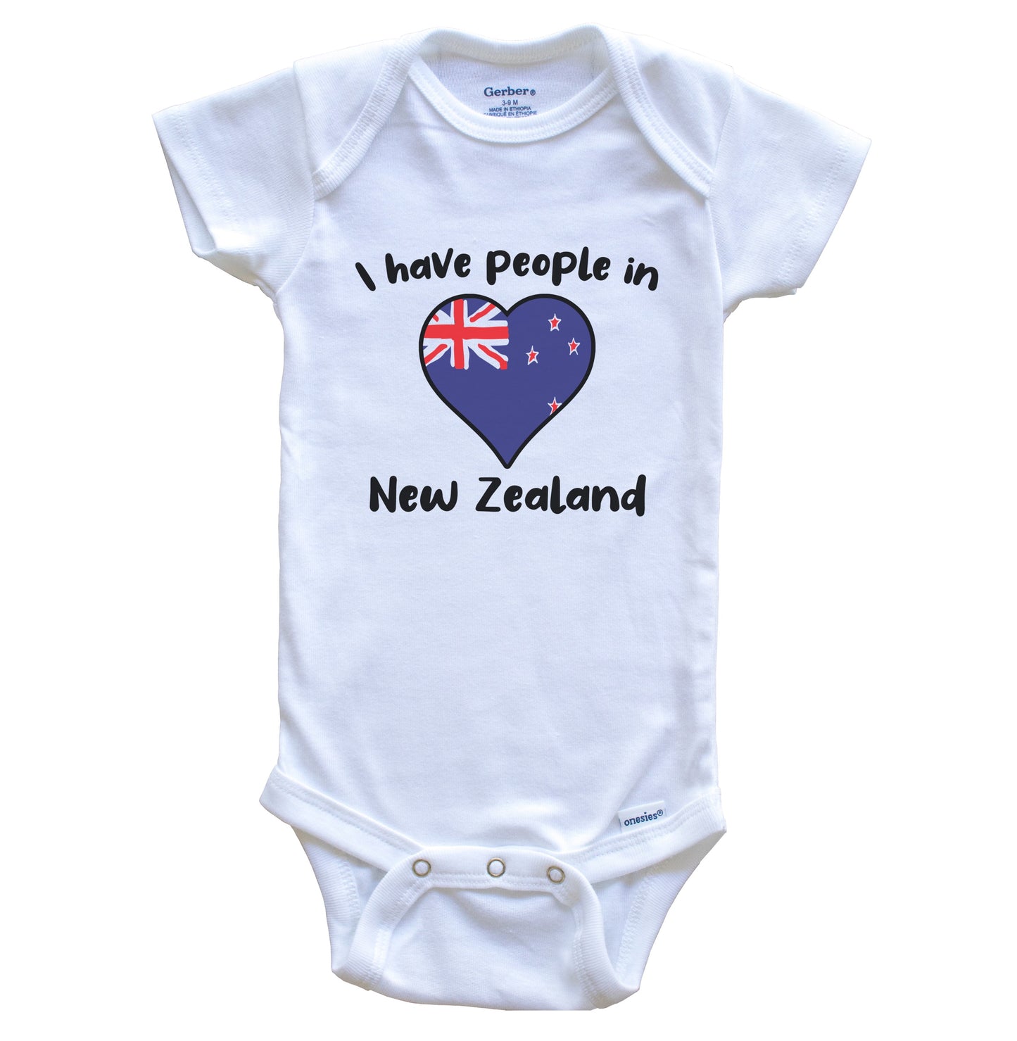Kiwi Flag Heart I Have People In New Zealand Baby Bodysuit