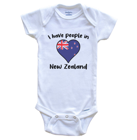 Kiwi Flag Heart I Have People In New Zealand Baby Bodysuit