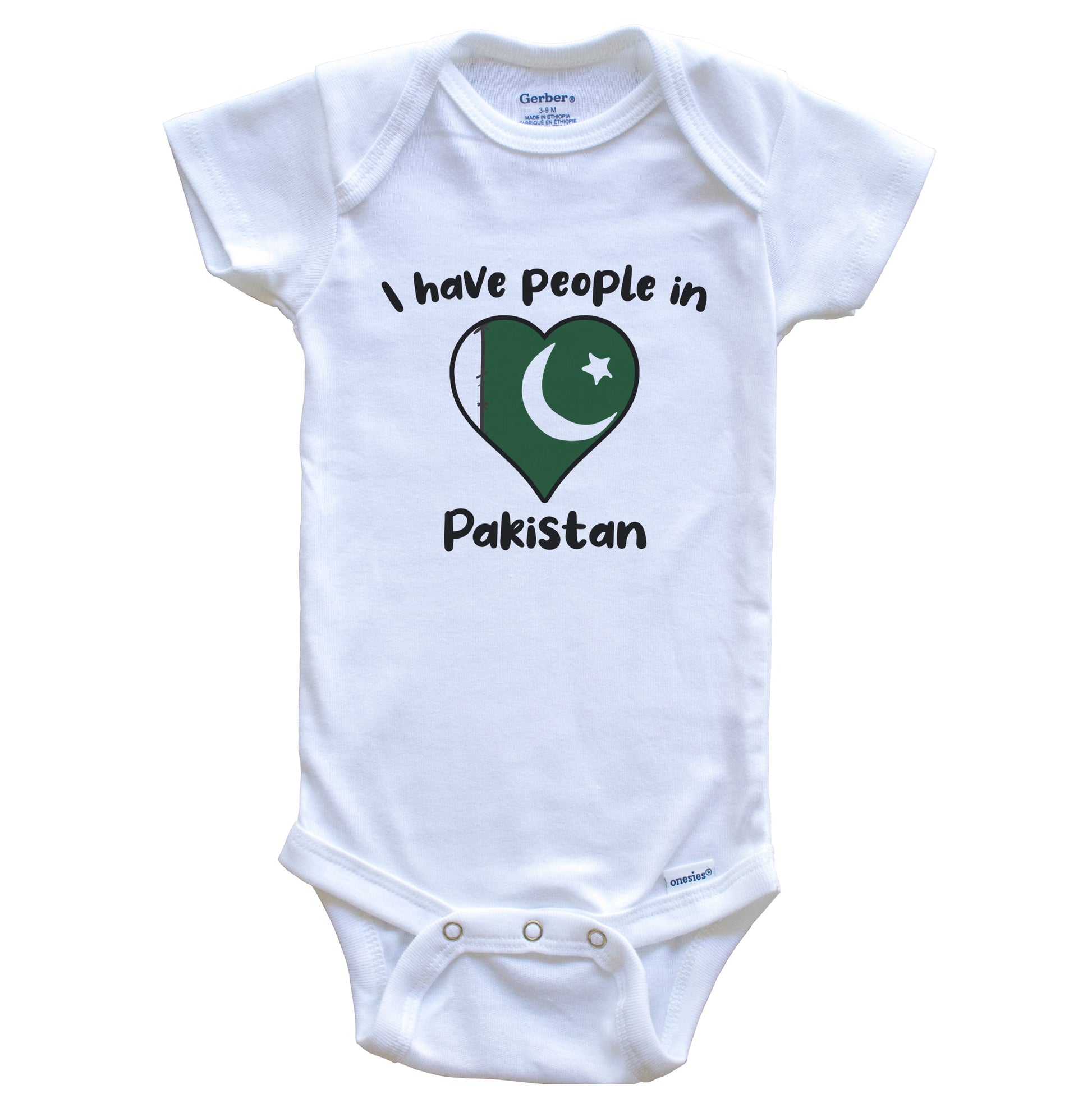 Pakistani Flag Heart I Have People In Pakistan Baby Bodysuit
