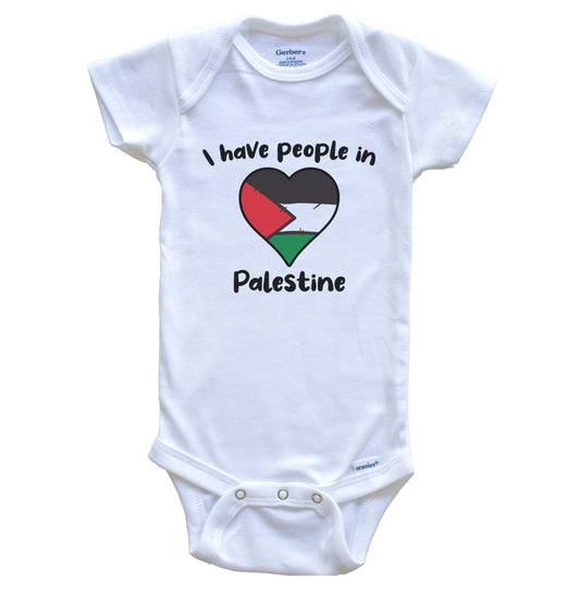 Palestinian Flag Heart I Have People In Palestine Baby Bodysuit
