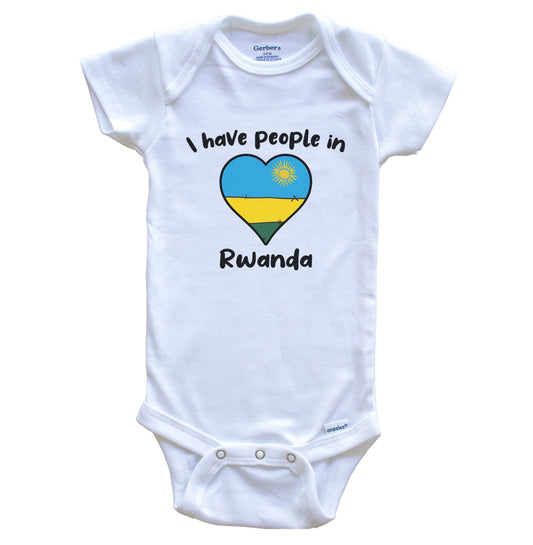 Rwandan Flag Heart I Have People In Rwanda Baby Bodysuit