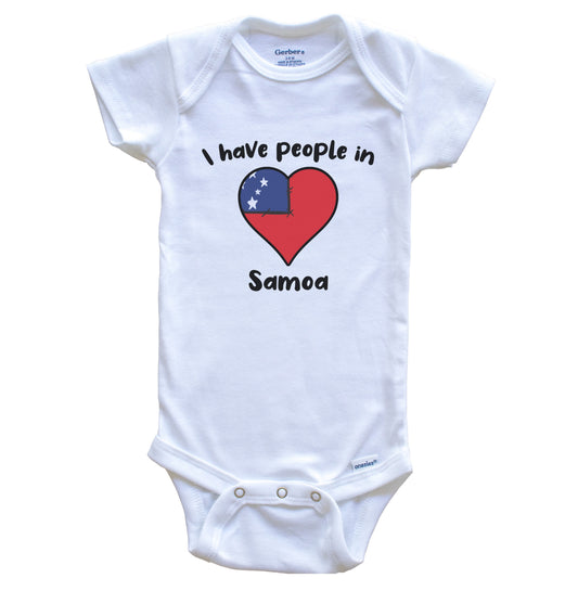 Samoan Flag Heart I Have People In Samoa Baby Bodysuit