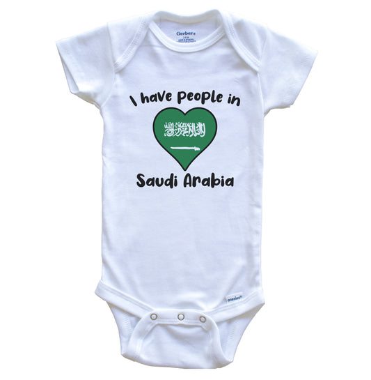 Saudi Flag Heart I Have People In Saudi Arabia Baby Bodysuit