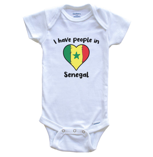 Senegalese Flag Heart I Have People In Senegal Baby Bodysuit