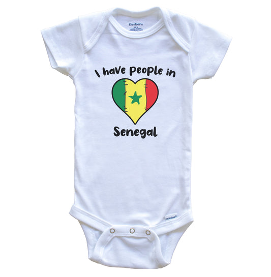 Senegalese Flag Heart I Have People In Senegal Baby Bodysuit
