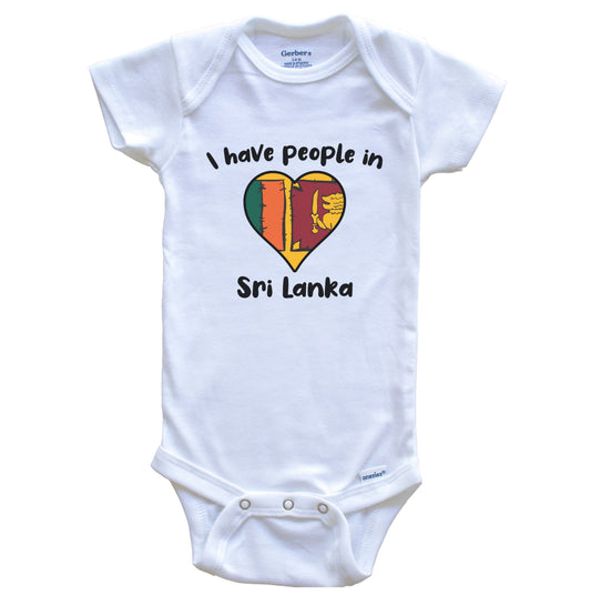 Sri Lankan Flag Heart I Have People In Sri Lanka Baby Bodysuit