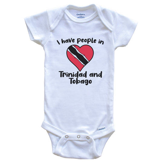 Trinidadian Flag Heart I Have People In Trinidad and Tobago Baby Bodysuit
