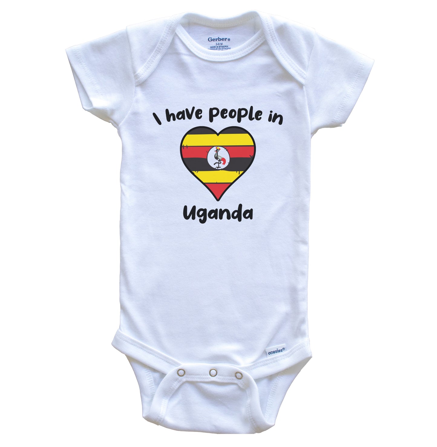 Ugandan Flag Heart I Have People In Uganda Baby Bodysuit