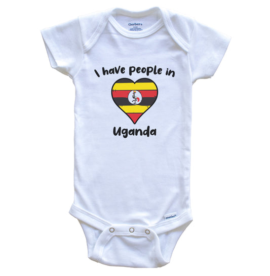 Ugandan Flag Heart I Have People In Uganda Baby Bodysuit