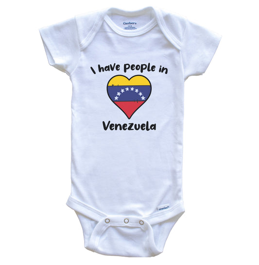 Venezuelan Flag Heart I Have People In Venezuela Baby Bodysuit