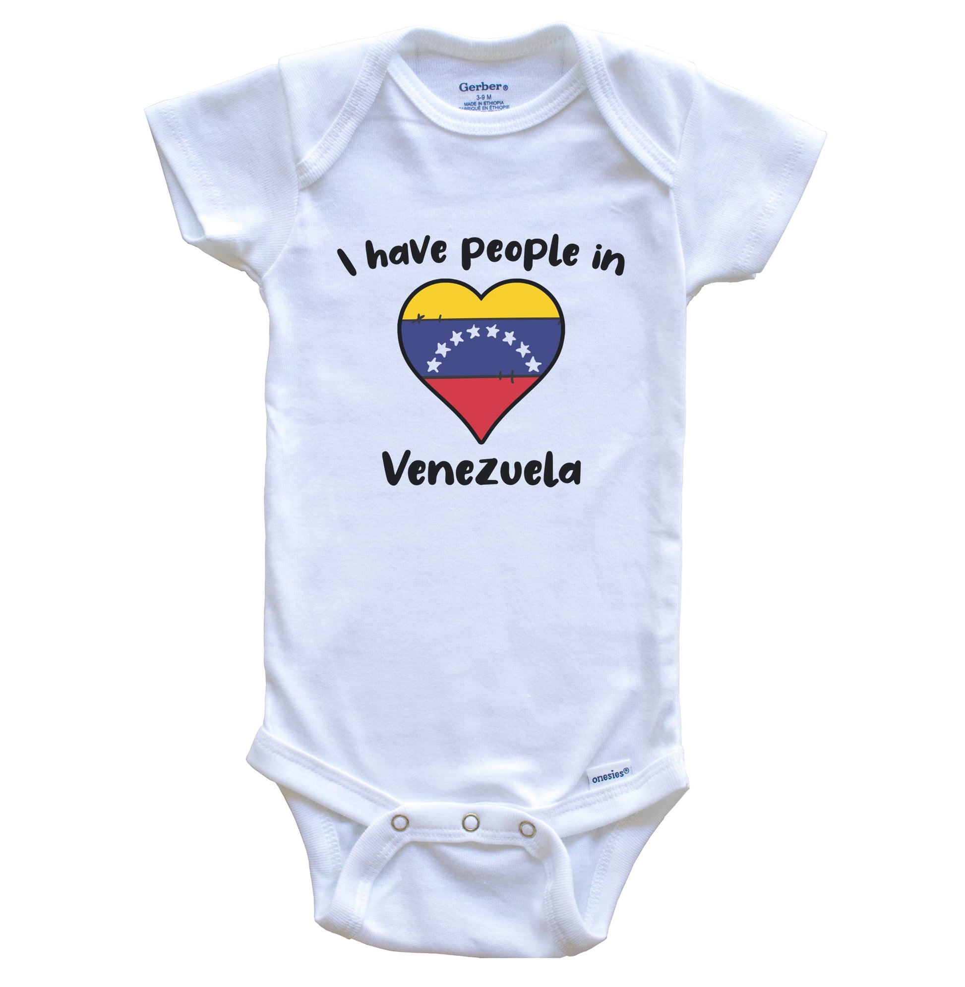 Venezuelan Flag Heart I Have People In Venezuela Baby Bodysuit