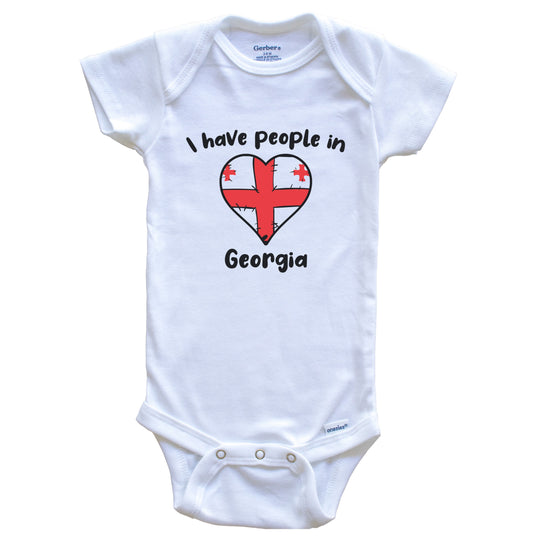 Georgian Flag Heart I Have People In Georgia Baby Bodysuit