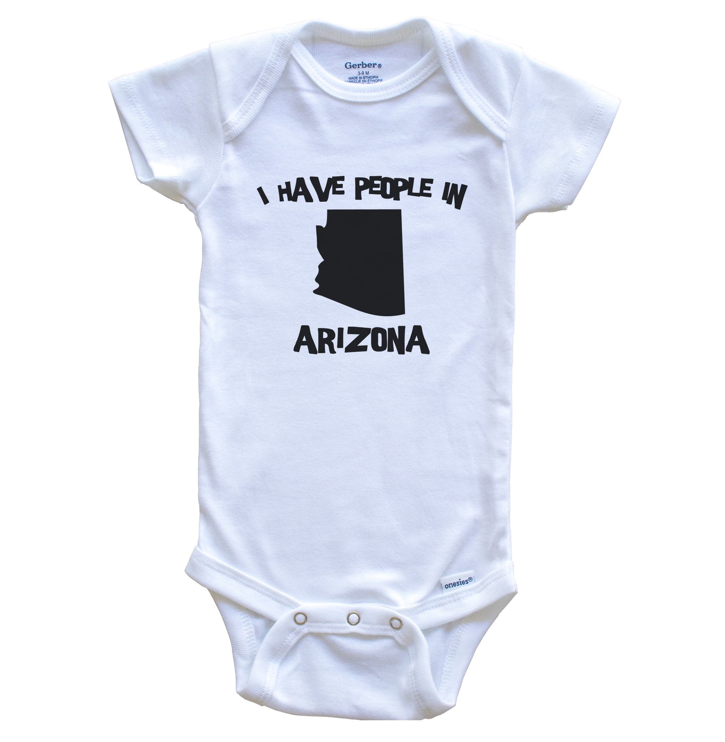 State Silhouette I Have People In Arizona Baby Bodysuit