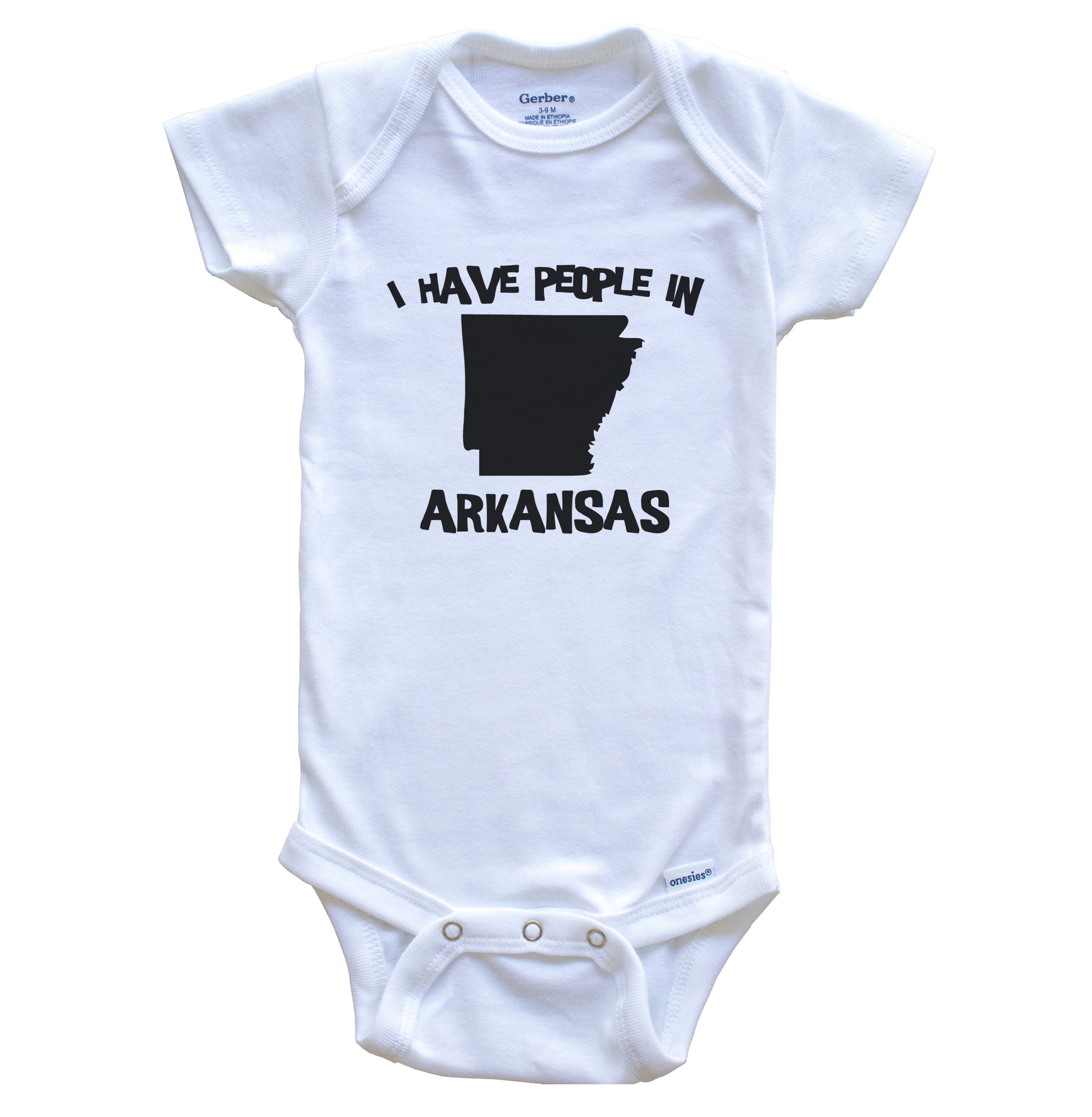 State Silhouette I Have People In Arkansas Baby Bodysuit