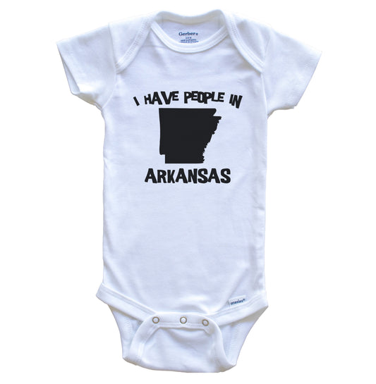 State Silhouette I Have People In Arkansas Baby Bodysuit