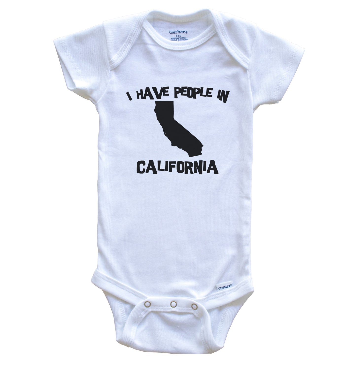 State Silhouette I Have People In California Baby Bodysuit