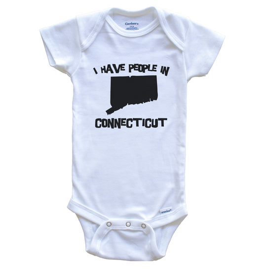 State Silhouette I Have People In Connecticut Baby Bodysuit