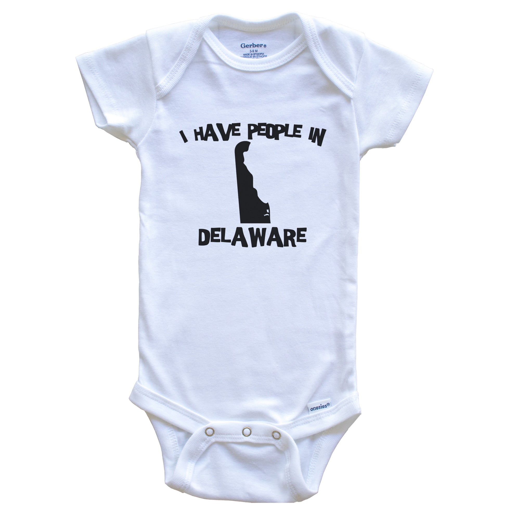 State Silhouette I Have People In Delaware Baby Bodysuit