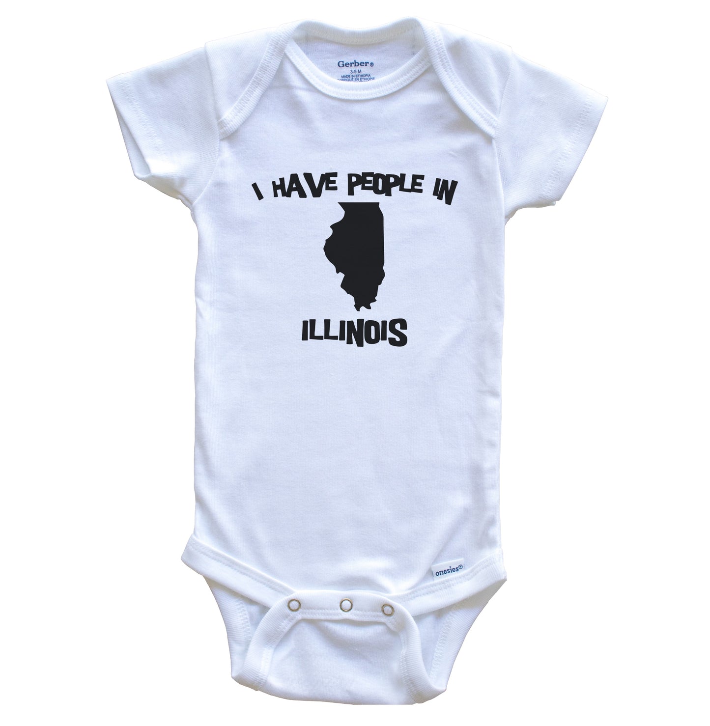 State Silhouette I Have People In Illinois Baby Bodysuit