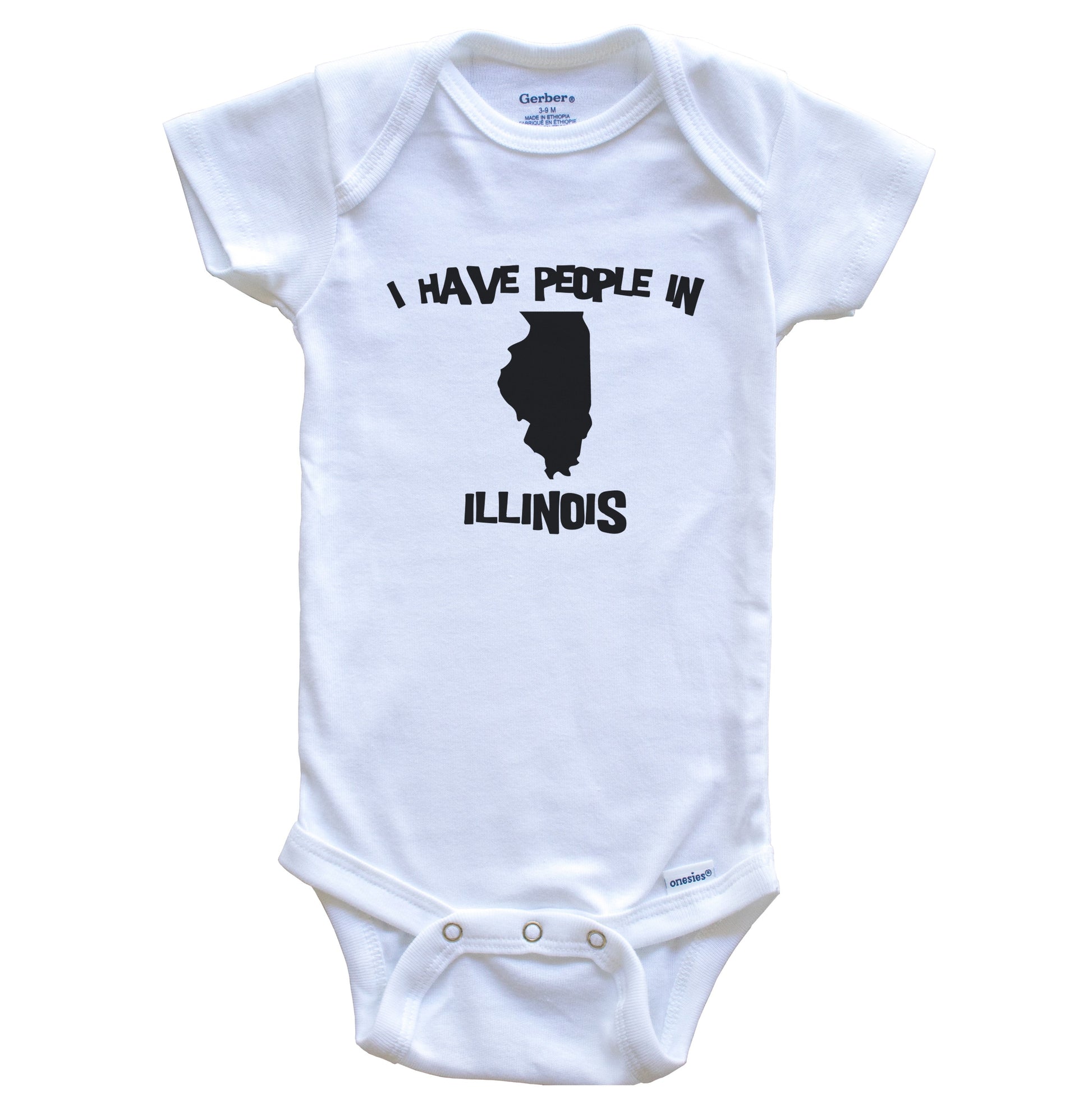 State Silhouette I Have People In Illinois Baby Bodysuit