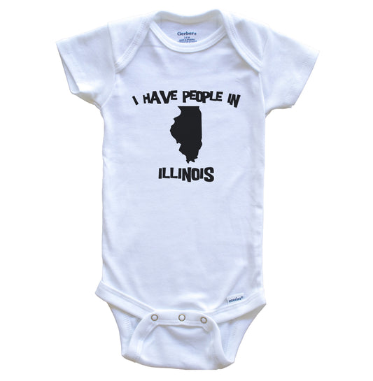 State Silhouette I Have People In Illinois Baby Bodysuit
