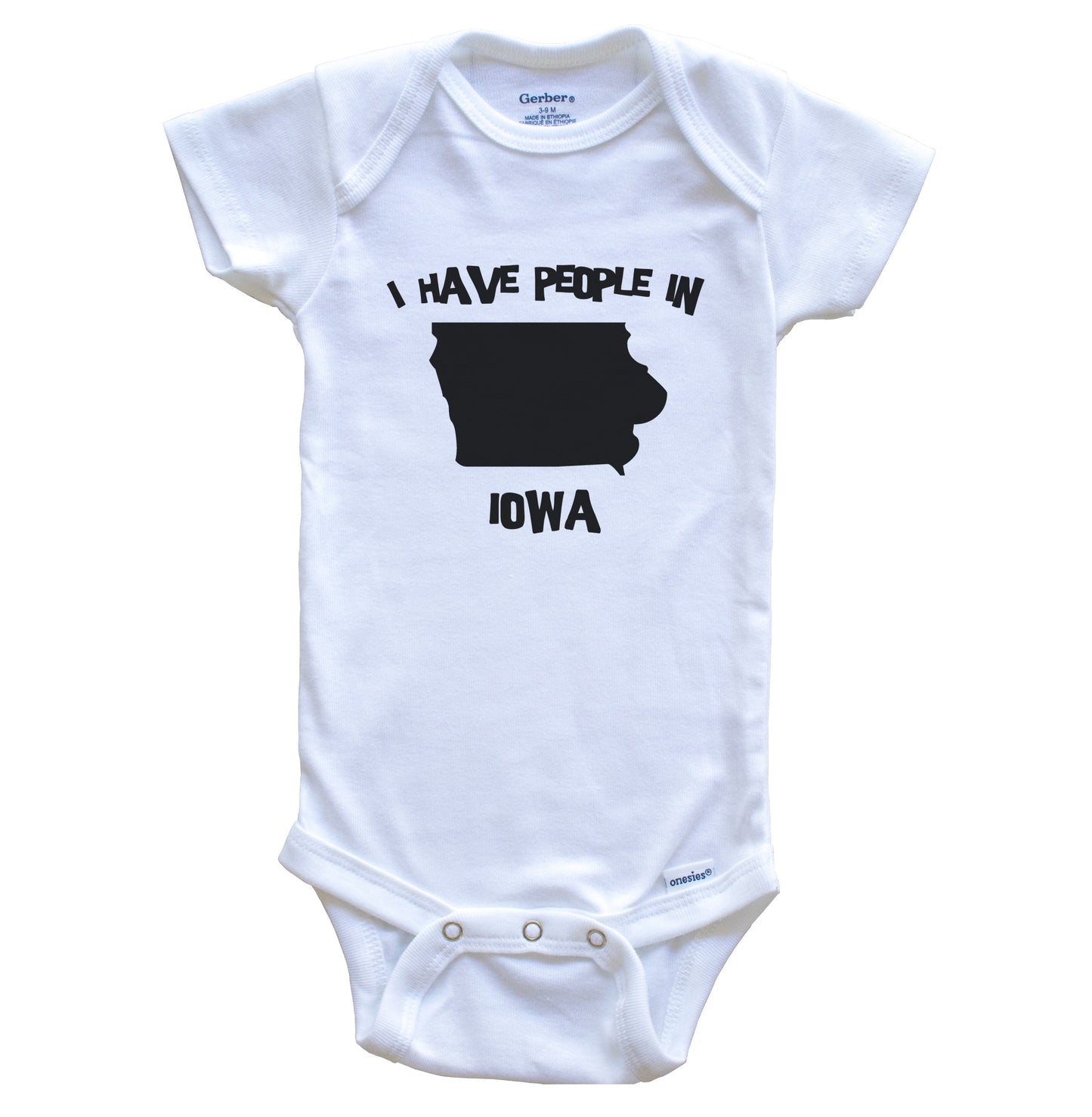 State Silhouette I Have People In Iowa Baby Bodysuit