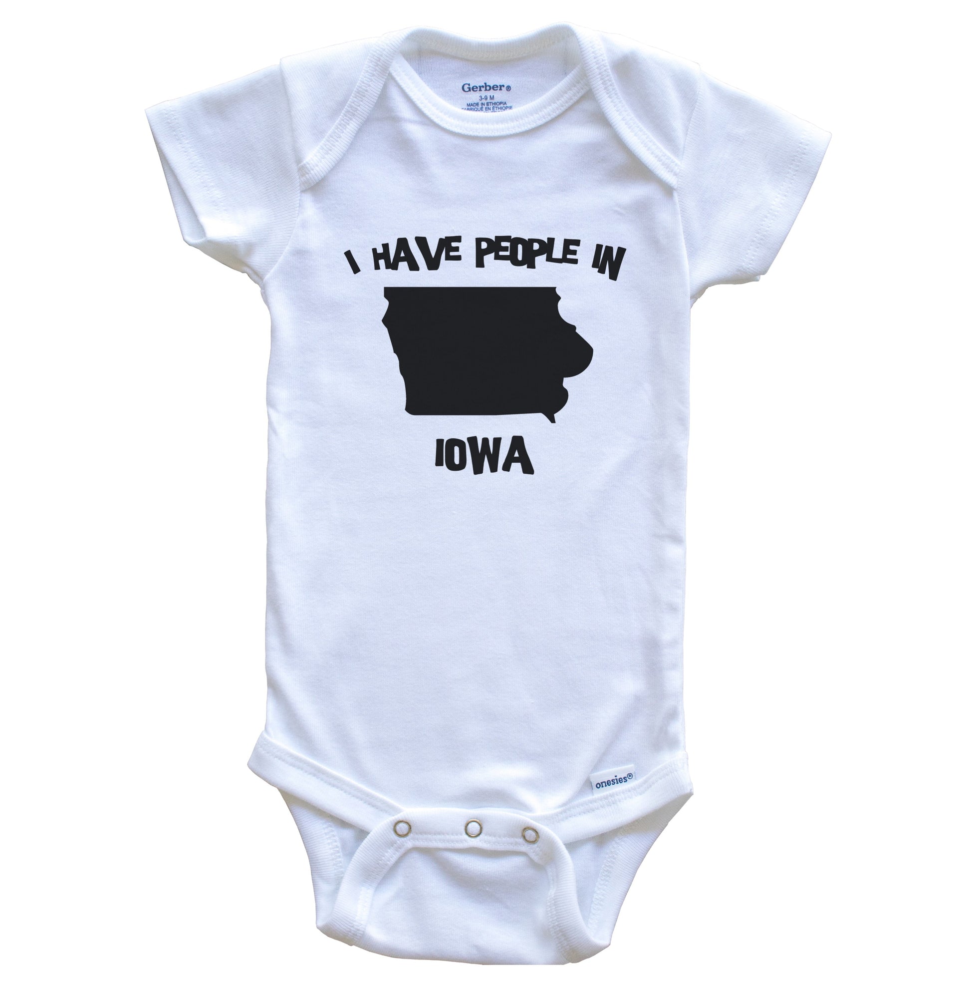 State Silhouette I Have People In Iowa Baby Bodysuit