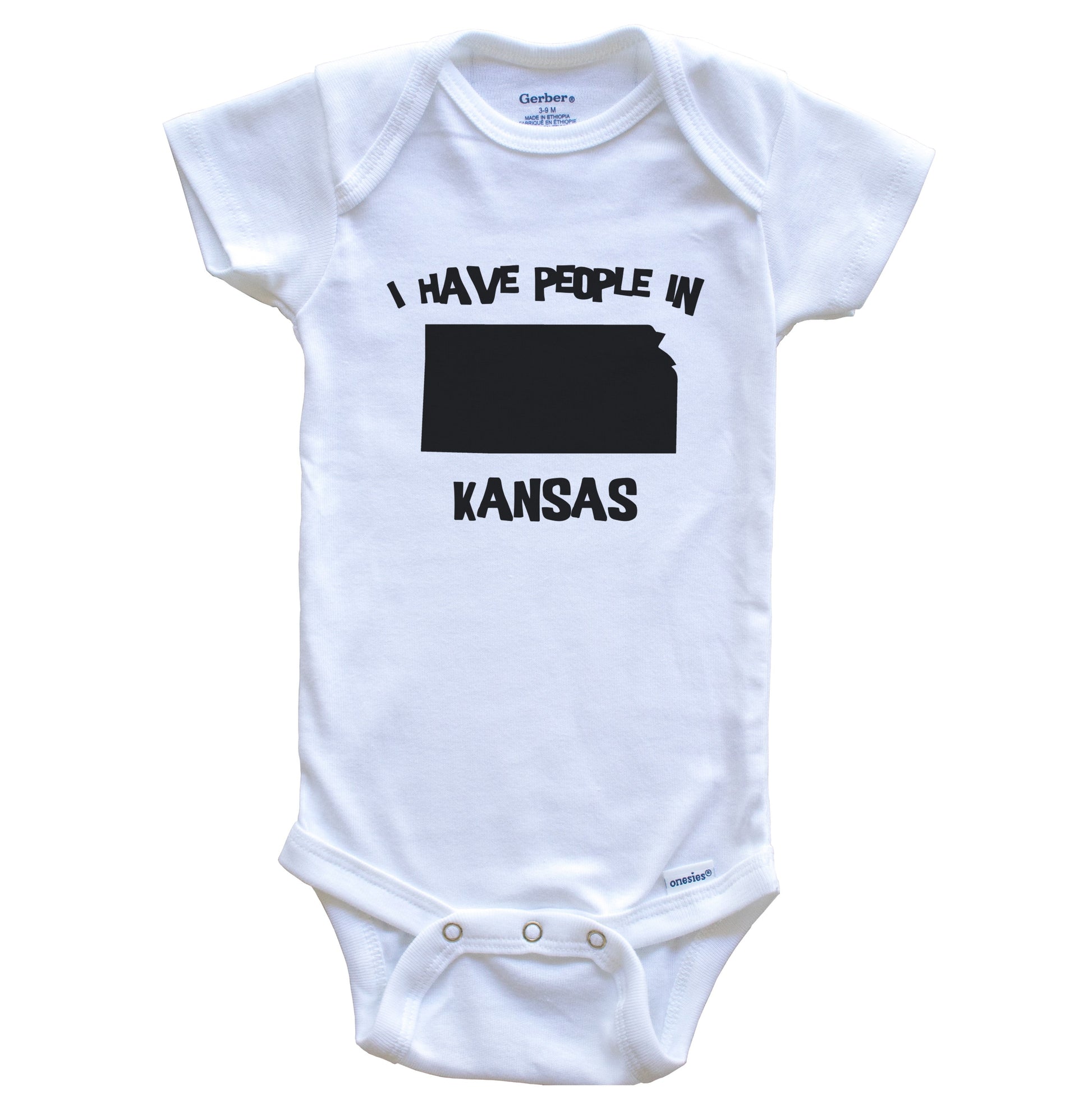 State Silhouette I Have People In Kansas Baby Bodysuit