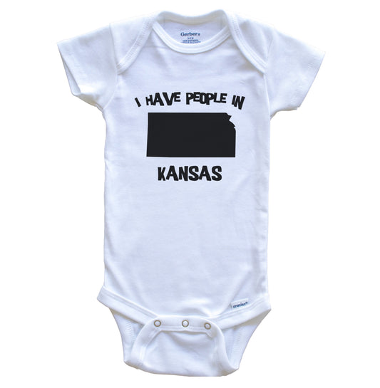 State Silhouette I Have People In Kansas Baby Bodysuit