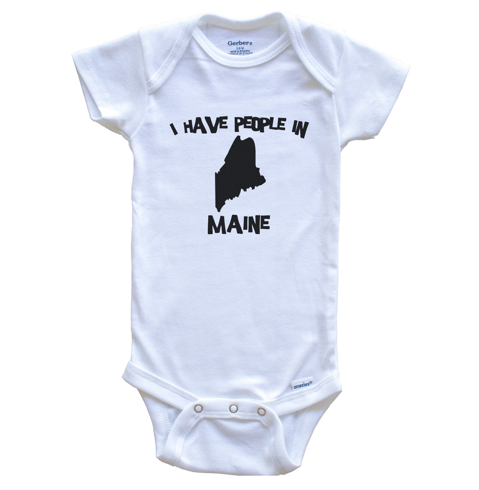 State Silhouette I Have People In Maine Baby Bodysuit