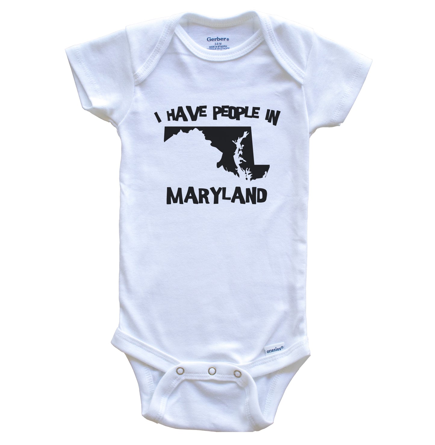 State Silhouette I Have People In Maryland Baby Bodysuit
