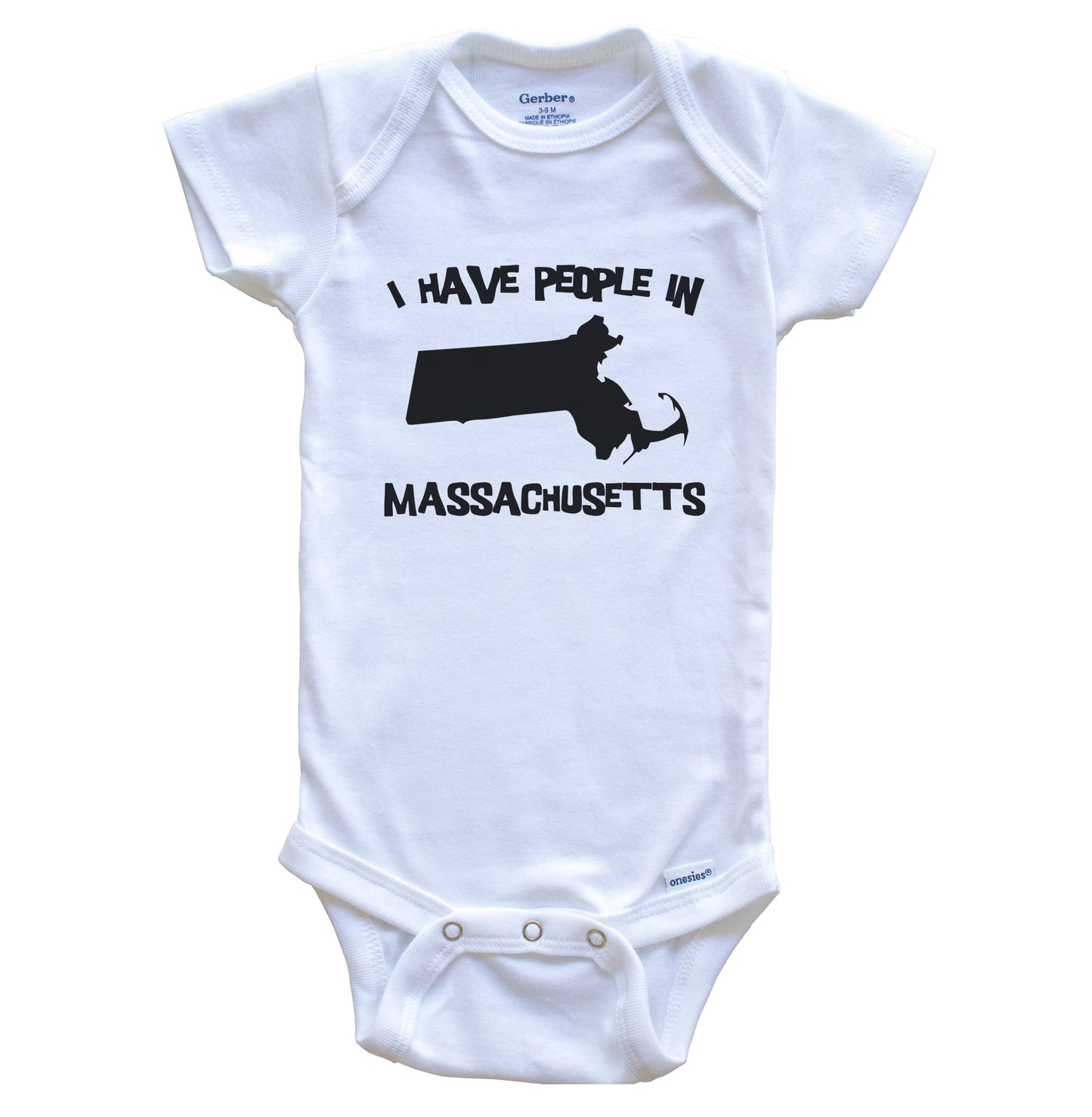 State Silhouette I Have People In Massachusetts Baby Bodysuit