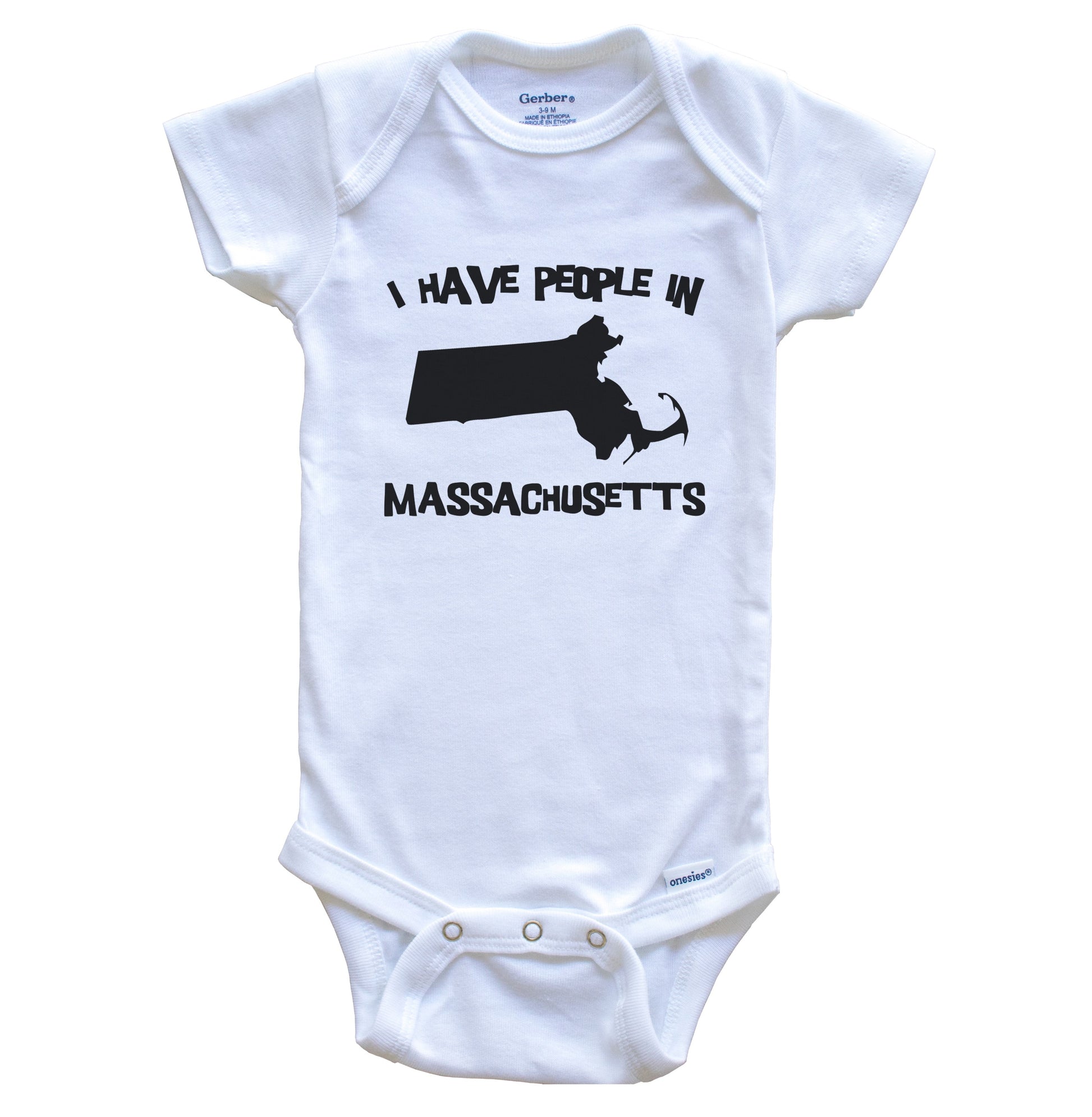 State Silhouette I Have People In Massachusetts Baby Bodysuit