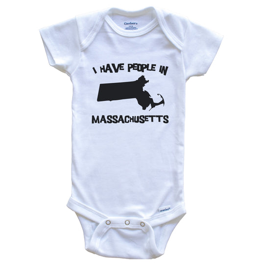 State Silhouette I Have People In Massachusetts Baby Bodysuit