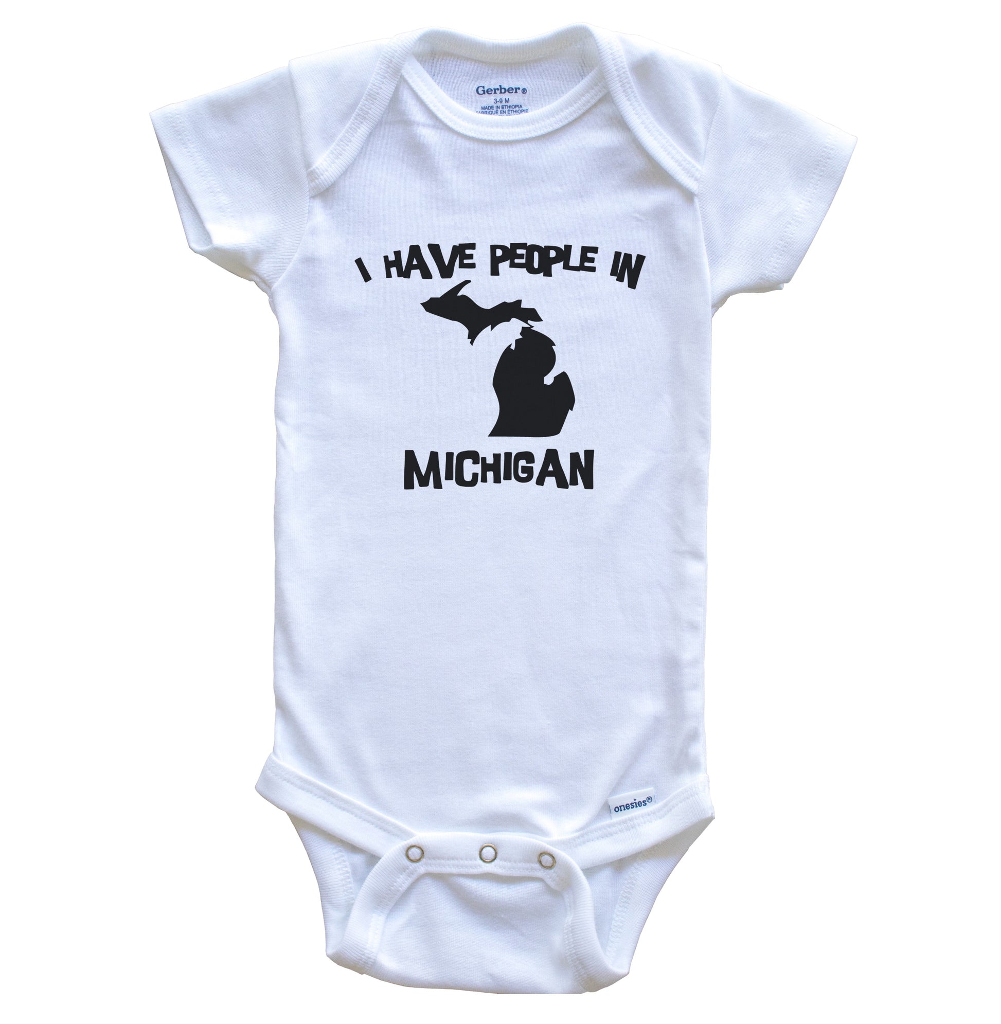 State Silhouette I Have People In Michigan Baby Bodysuit