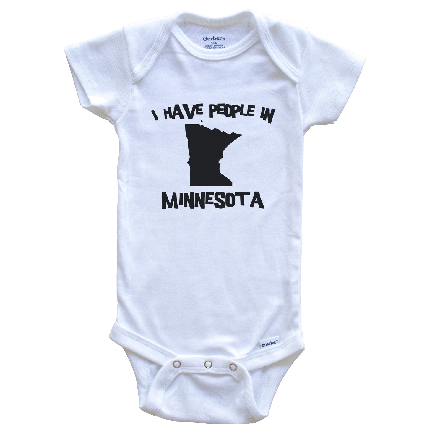 State Silhouette I Have People In Minnesota Baby Bodysuit