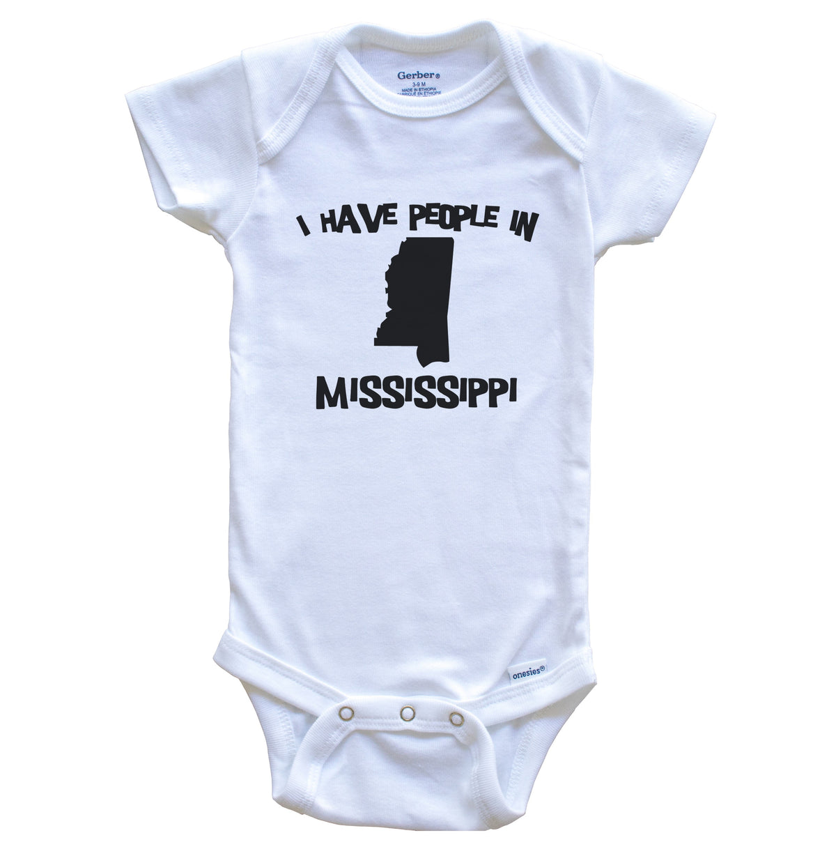State Silhouette I Have People In Mississippi Baby Bodysuit