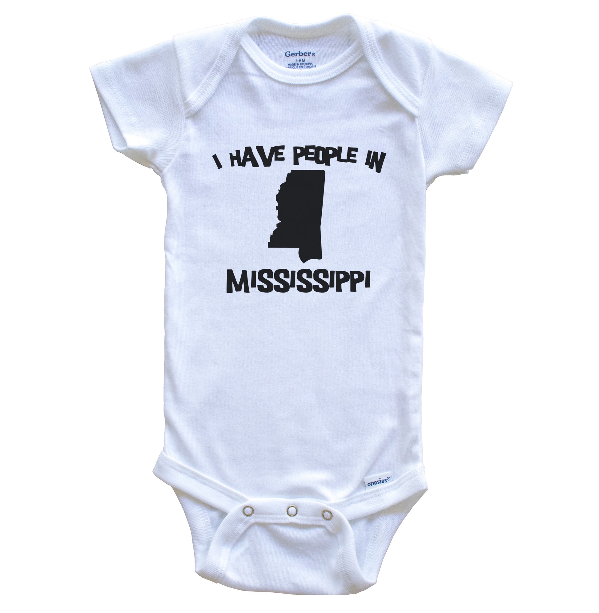 State Silhouette I Have People In Mississippi Baby Bodysuit